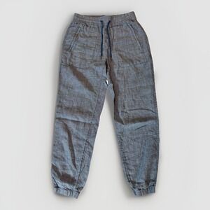 Athleta Retreat 100% Linen Jogger Blue Women's Size 2 Resort wear Beach Nautical